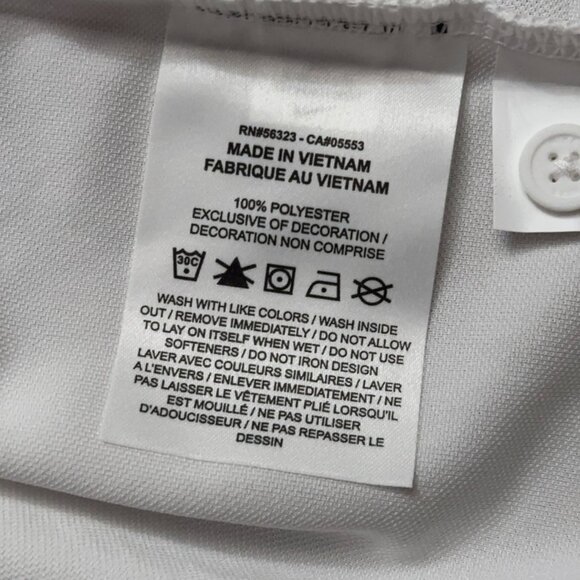 Nike Polo Shirt Mens 2XL Dri-Fit Coach Victory Golf Stretch White Striped NEW - Picture 6 of 6
